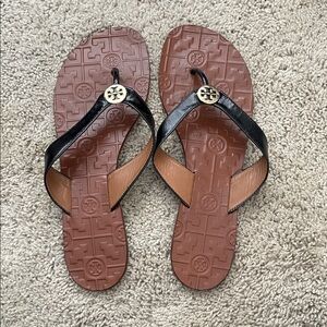 Tory Burch Black and Tan Sandals